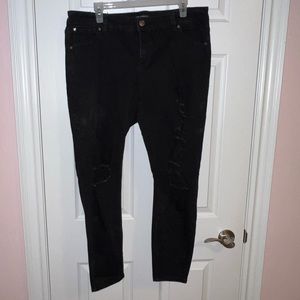 Black Ripped Skinny Jean Size 16 - Celebrity Pink - Mid Rise Ankle Skinny - Plus